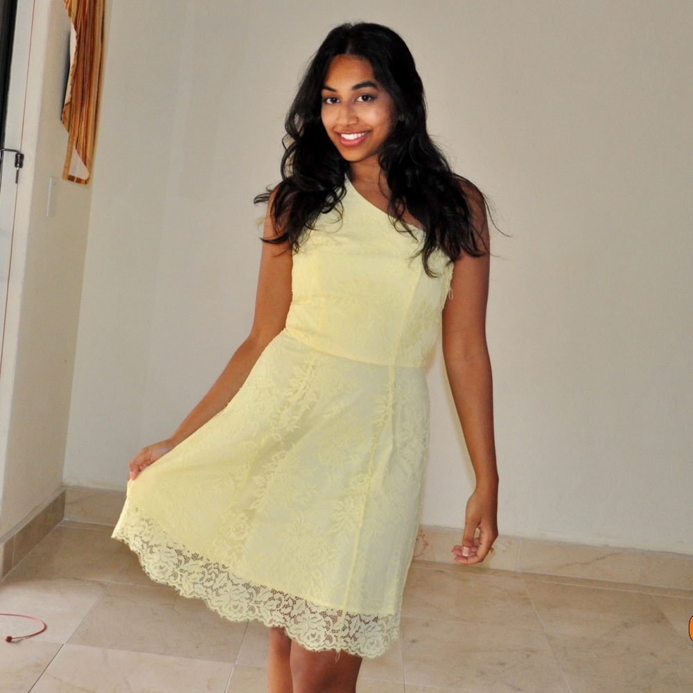 Revolve Yellow Asymmetrical Dress
